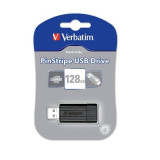 Verbatim USB flash disk, USB 2.0, 128GB, Pinstripe, černý, 49071