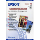 Epson Premium Semigloss Photo Paper, foto papír, pololesklý, bílý, Stylus Photo 1270, 2000P, A3+, 251 g/m2, 20 ks, C13S041328, ink