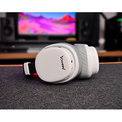 Marvo MONKA ECHO, sluchátka s mikrofonem, bílá, podsvícená, Tri-mode