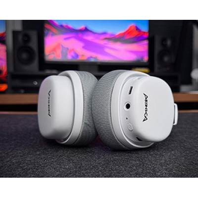 Marvo MONKA ECHO, sluchátka s mikrofonem, bílá, podsvícená, Tri-mode