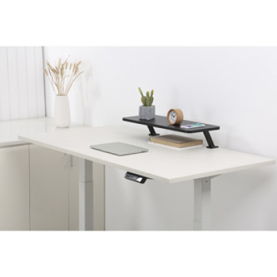 Podstavec pod monitor, připevnitelný ke stolu, černý, Powerton