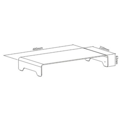 Podstavec pod monitor, stříbrný, hliník, Powerton
