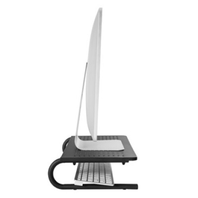 Podstavec pod monitor, černý, ocel-plast, Powerton