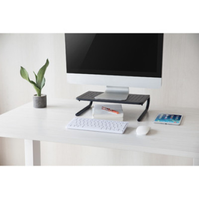 Podstavec pod monitor, černý, ocel-plast, Powerton