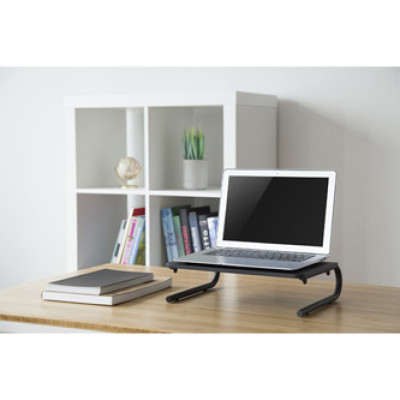 Podstavec pod monitor, černý, ocel-plast, Powerton