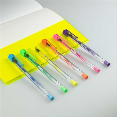 Gelový roller Kores K11, sada 6 neonových barev