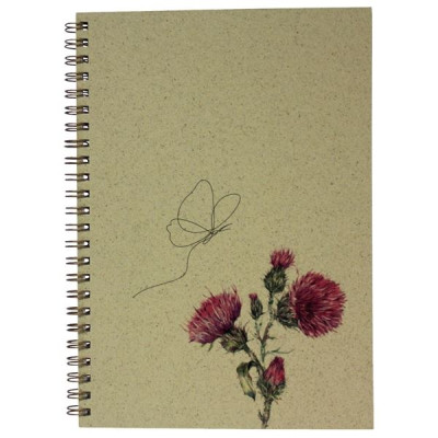 Kroužkový blok Donau A5, čtverečkovaný - mix designů rostlin, 80 listů