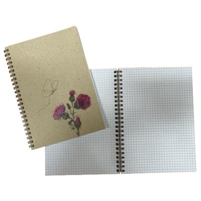 Kroužkový blok Donau A5, čtverečkovaný - mix designů rostlin, 80 listů