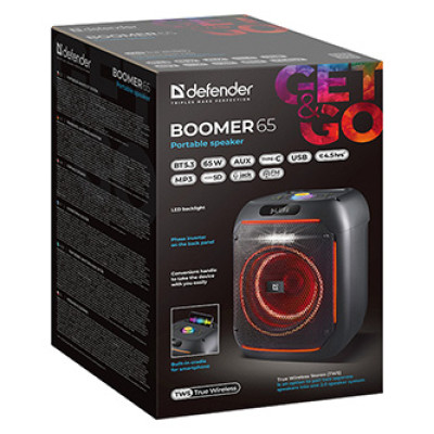 Defender reproduktor BOOMER 65, 65W, černý, TWS, AUX/Bluetooth