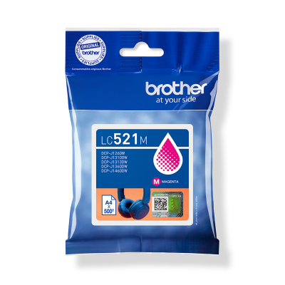 Originální inkoust Brother LC-521M, purpurový, 500 stran