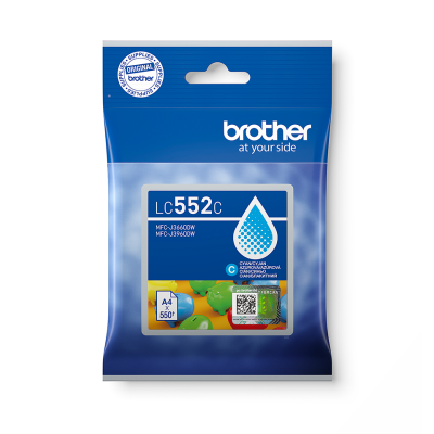 Originální inkoust Brother LC-552C, azurový, 550 stran