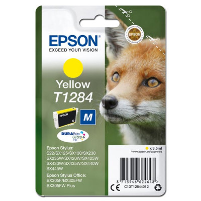 Originální inkoust Epson T1284 (C13T12844011), žlutý, 3,5 ml, VÝPRODEJ, náhradní obal