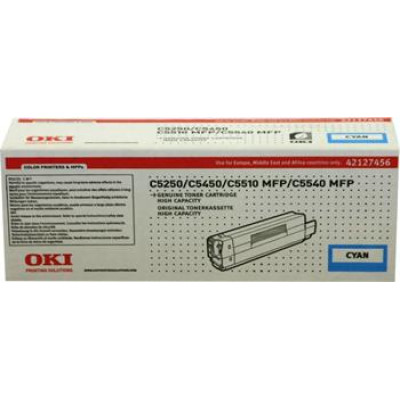 Originální toner Oki C5250 (42127456), azurový, 5000 stran, VÝPRODEJ, náhradní obal