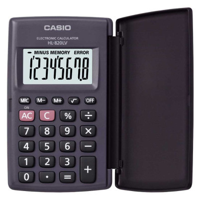 Casio Kalkulačka HL 820LV BK, černá, kapesní, osmimístná