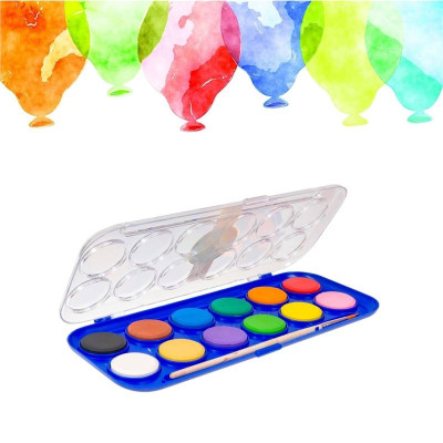 Vodové barvy Cricco, 12 barev + štětec