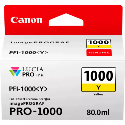Originální inkoust Canon PFI-1000Y (0549C001), žlutý, 3365 stran (80 ml)