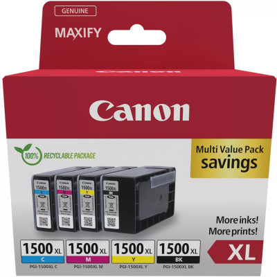 Originální inkoust Canon PGI-1500CMYK XL (9182B004), CMYK, 3 × 12 + 34,7 ml, 4-pack