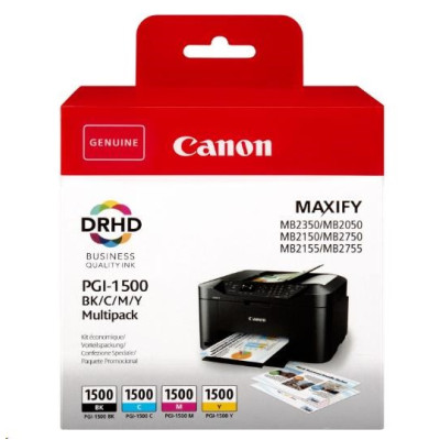 Originální inkoust Canon PGI-1500CMYK (9218B005), CMYK, 400/300 stran, 4-pack