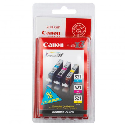 Originální inkoust Canon CLI-521CMY (2934B015, 2934B010), CMY, 3 × 9 ml, 3-pack