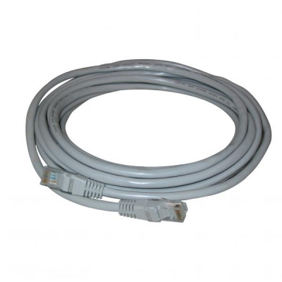 Síťový LAN kabel UTP patchcord, Cat.5e, RJ45 samec - RJ45 samec, 5 m, nestíněný, šedý, economy