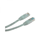 Síťový LAN kabel UTP patchcord, Cat.5e, RJ45 samec - RJ45 samec, 10 m, nestíněný, šedý, economy