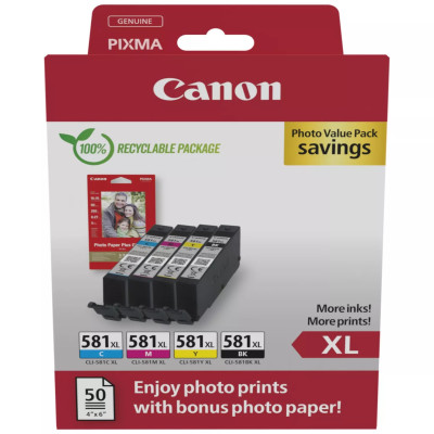 Originální inkoust Canon CLI-581XL (2052C006), CMYK, 4 x 8,3 ml, 4-pack