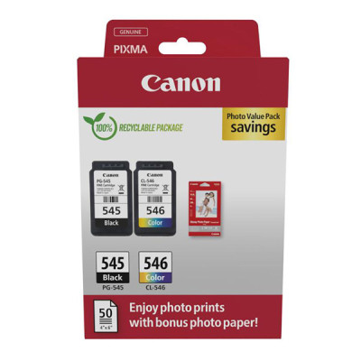 Originální inkoust Canon PG-545/CL-546 (8287B008), černý/barevný, 180 stran (8 / 9 ml), Multipack
