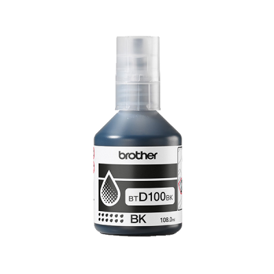 Originální inkoust Brother BT-D100BK, černý, 7500 stran (108 ml)