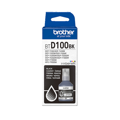 Originální inkoust Brother BT-D100BK, černý, 7500 stran (108 ml)