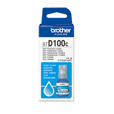 Originální inkoust Brother BT-D100C, azurový, 5000 stran (48,8 ml)